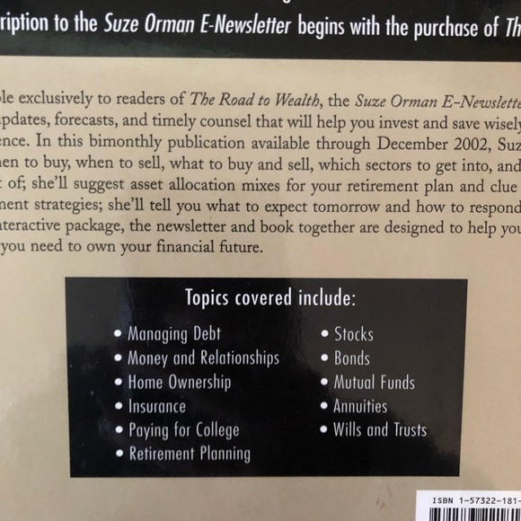 Suze Orman The Road to Wealth Hardcover Book - Picture 2 of 4